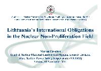 The Lithuanian Nuclear Facility Market : Innovation and Technology Trends