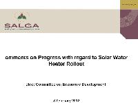 Solar Water Heater Sector Brief