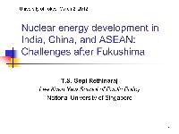 Nuclear Power Business  in India, China and Singapore